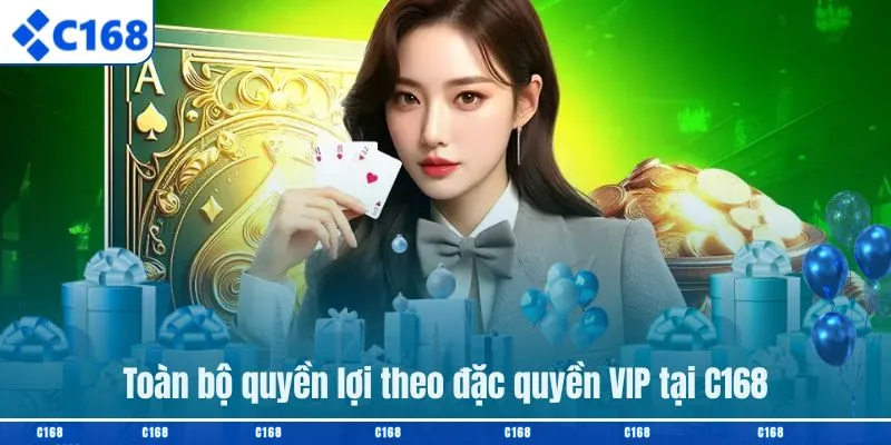 Toàn bộ quyền lợi theo đặc quyền VIP tại C168